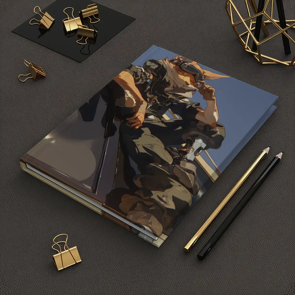 Anime Fox Warrior Sitting On Vehicle – Notebooks