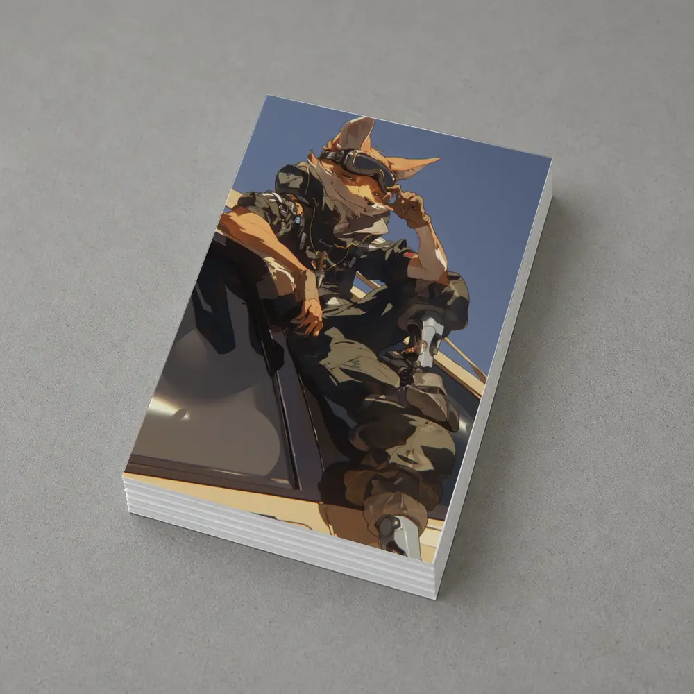 Anime Fox Warrior Sitting On Vehicle – Postcards