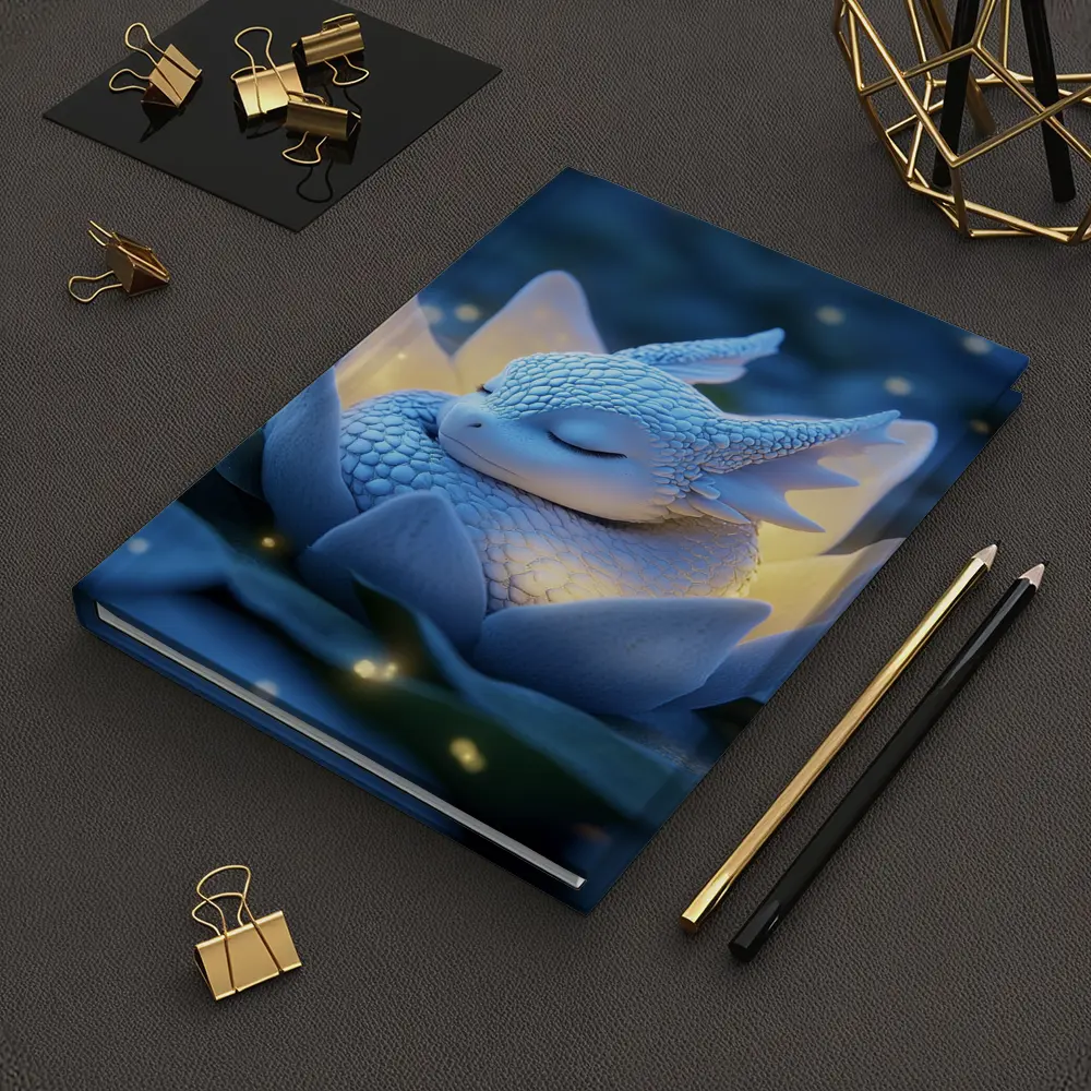 Sleeping Baby Dragon Blue Lotus Fantasy – Notebooks