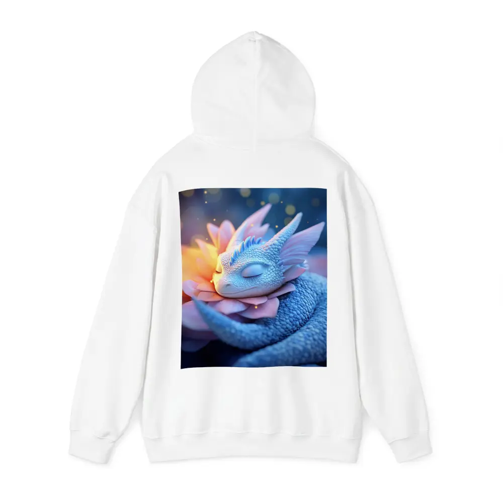 Sleeping Baby Dragon Blue Floral Fantasy – Hoodies