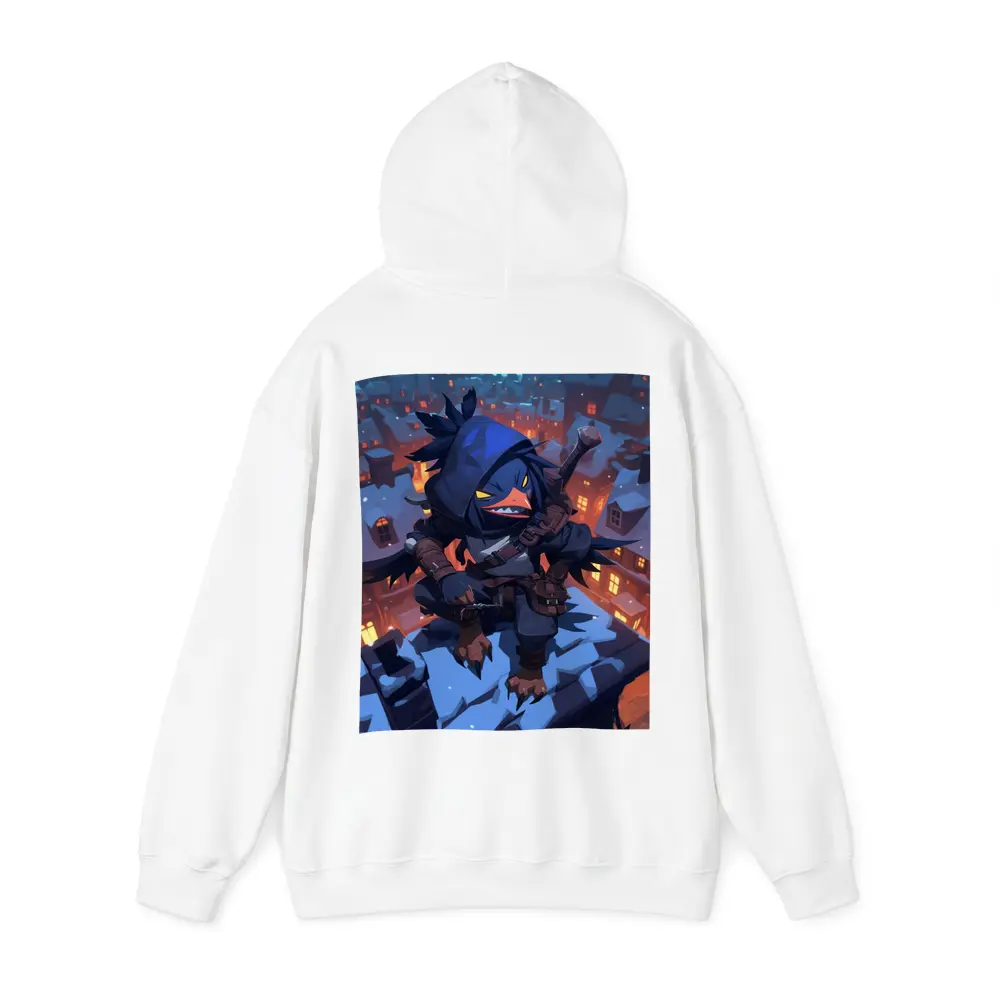 Ninja Crow Anime Art Snowy City Night – Hoodies