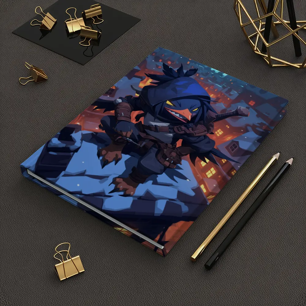 Ninja Crow Anime Art Snowy City Night – Notebooks