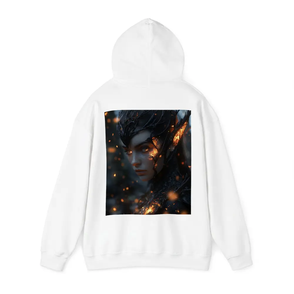 Dark Elf Fantasy Portrait Glowing Embers Forest – Hoodies