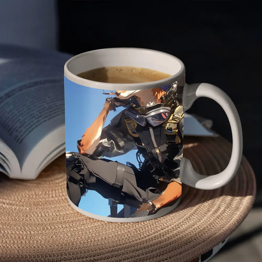 Anime Fox Warrior Tactical Gear Blue Sky – Mugs