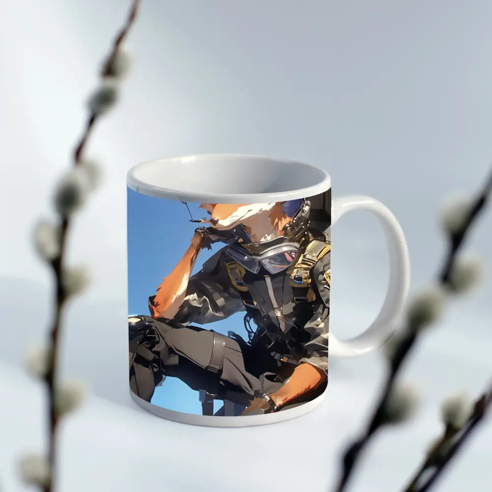 Anime Fox Warrior Tactical Gear Blue Sky – Mugs