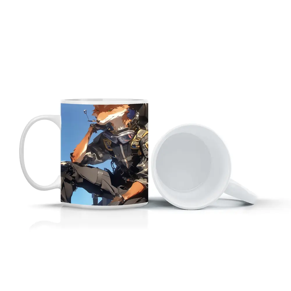 Anime Fox Warrior Tactical Gear Blue Sky – Mugs