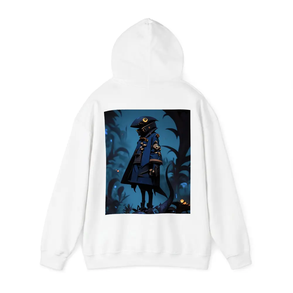 Dark Fantasy Figure Blue Glowing Forest – Hoodies