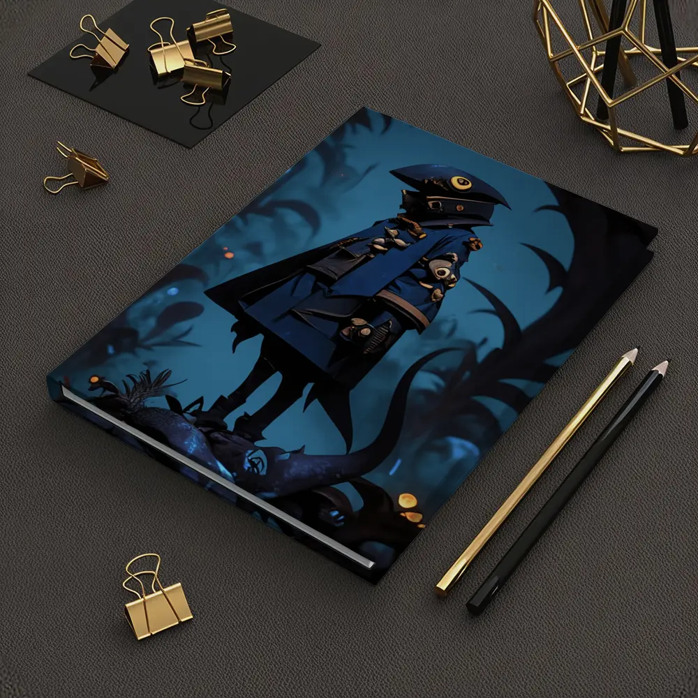 Dark Fantasy Figure Blue Glowing Forest – Notebooks