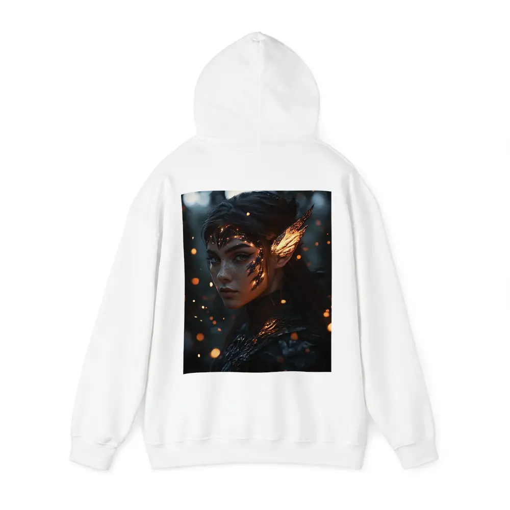 Dark Elf Fantasy Portrait Glowing Forest Night – Hoodies