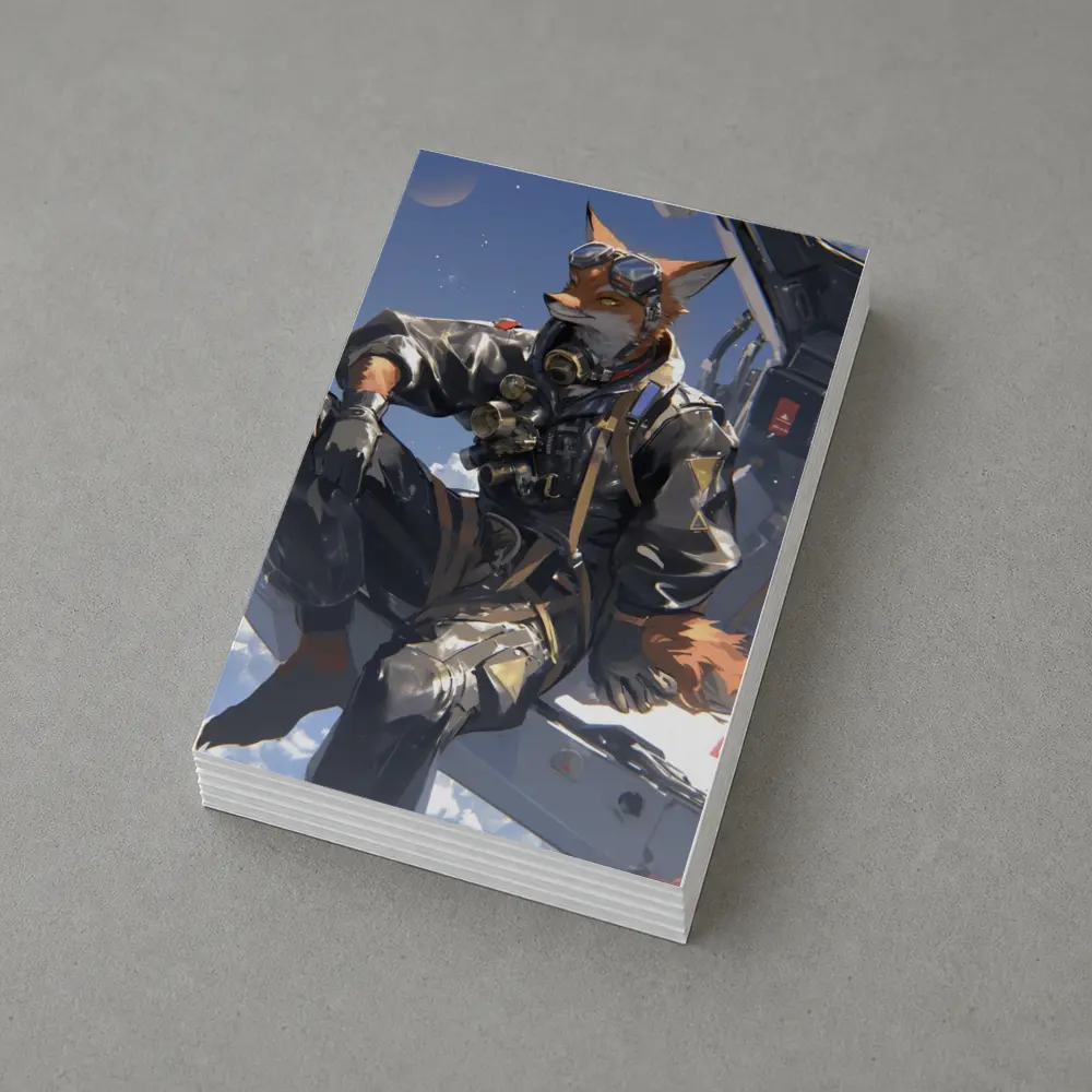 Anime Fox Pilot Gear Sky Background – Postcards