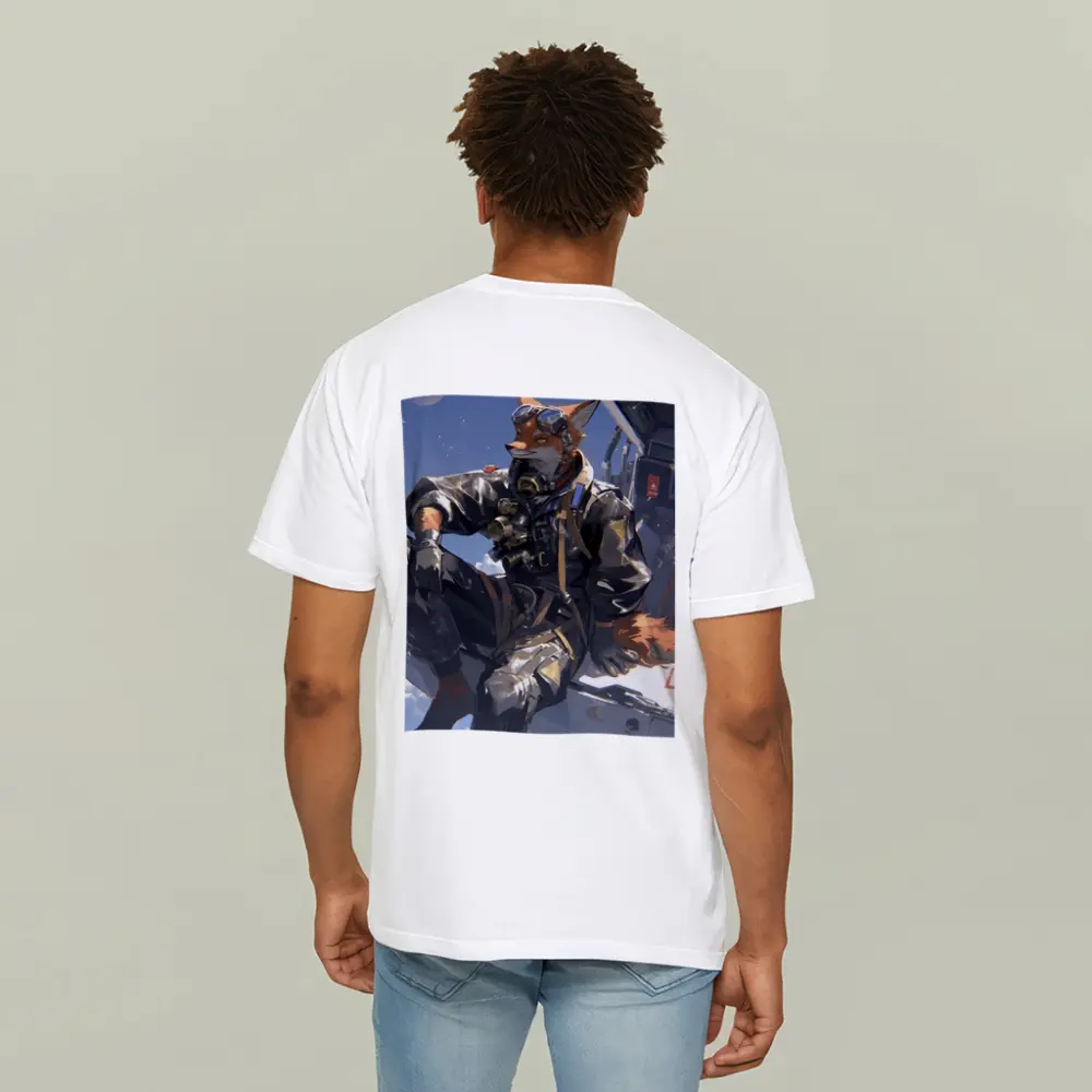 Anime Fox Pilot Gear Sky Background – T-Shirts