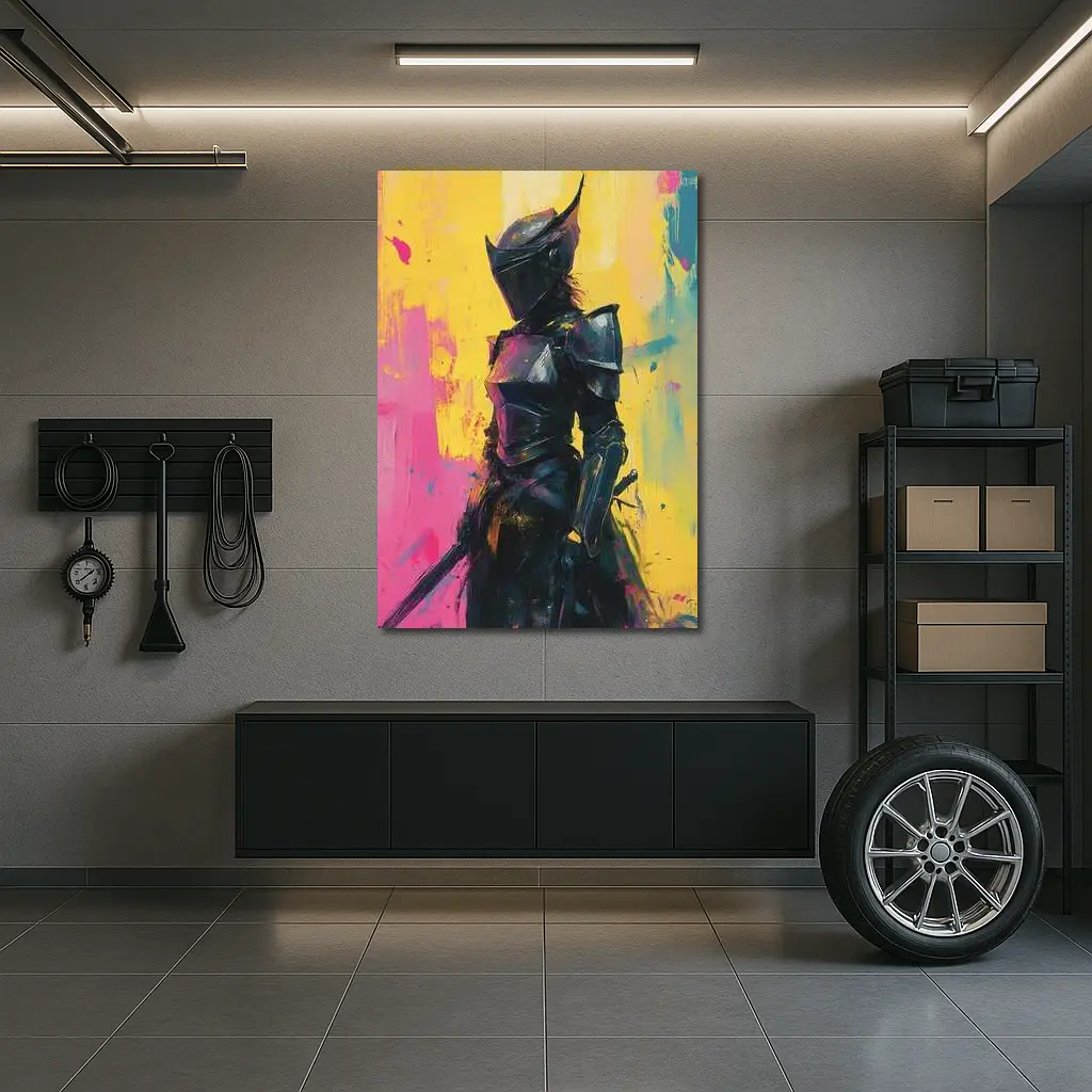 Dark Knight Armor Pop Art Paint Background – Wall Art