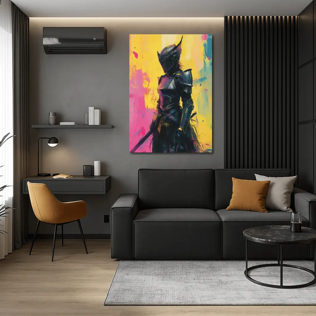 Dark Knight Armor Pop Art Paint Background – Wall Art