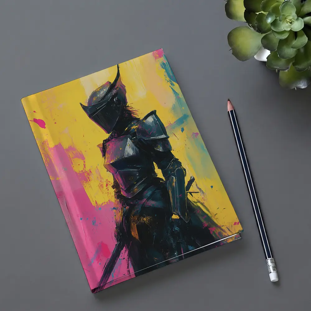 Dark Knight Armor Pop Art Paint Background – Notebooks