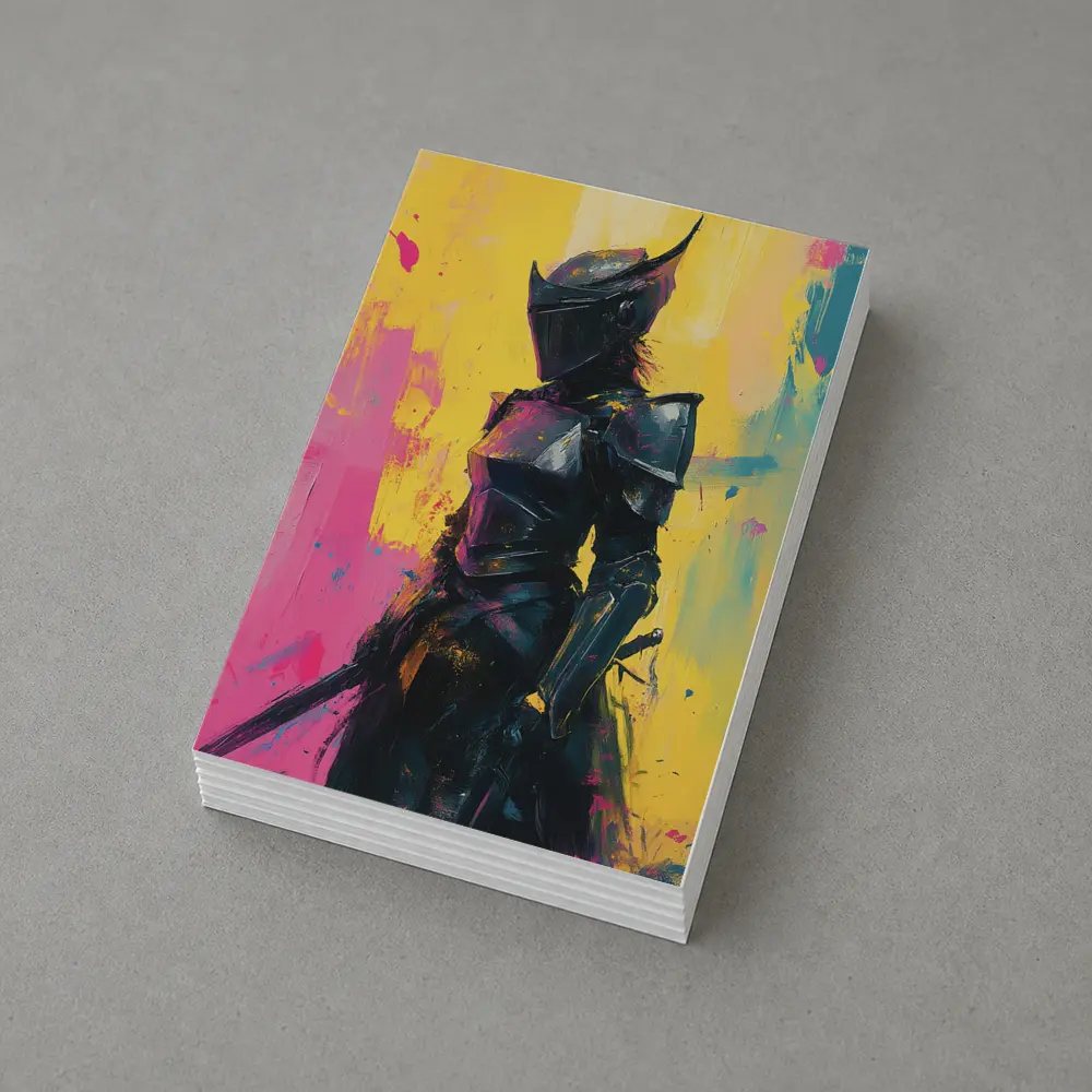 Dark Knight Armor Pop Art Paint Background – Postcards