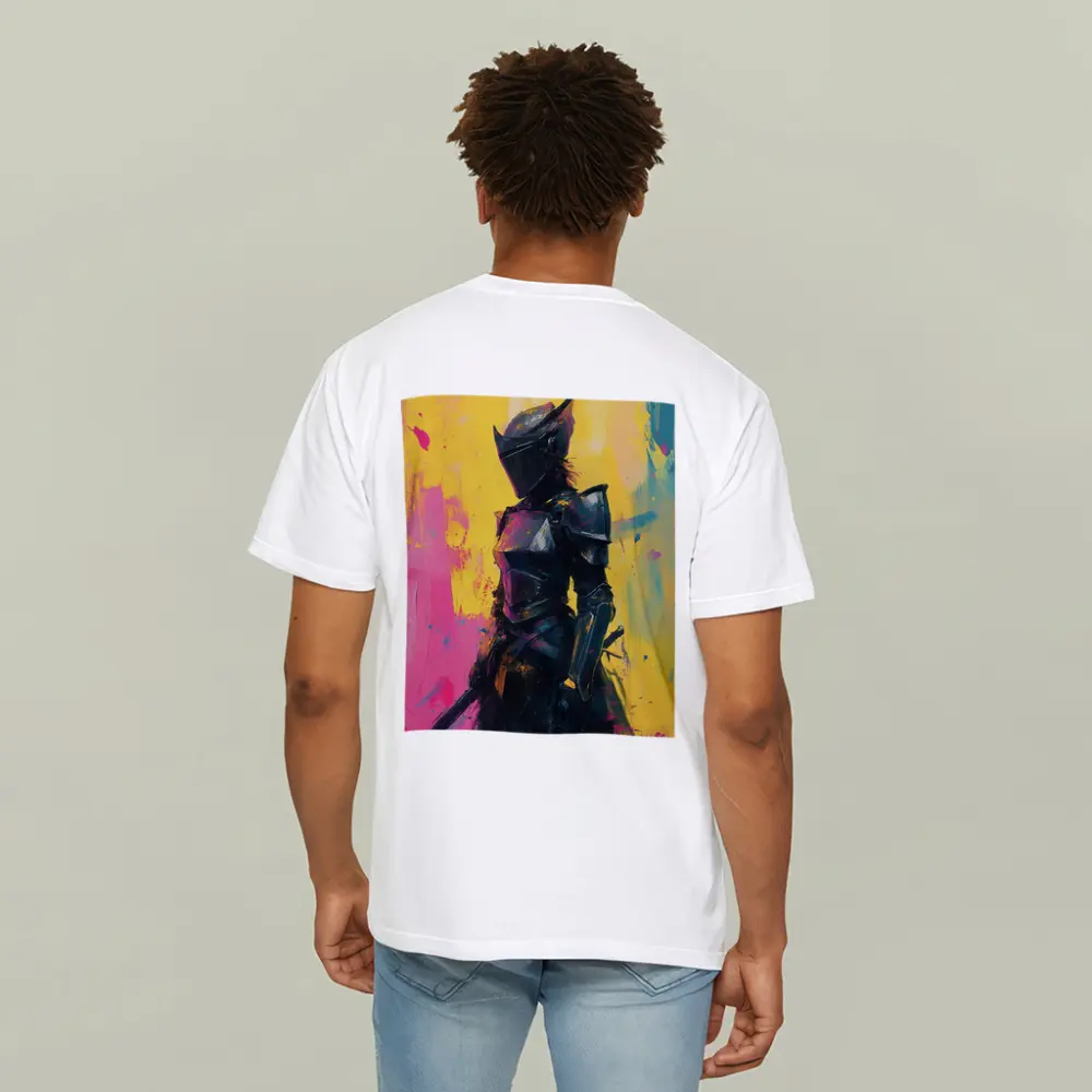 Dark Knight Armor Pop Art Paint Background – T-Shirts