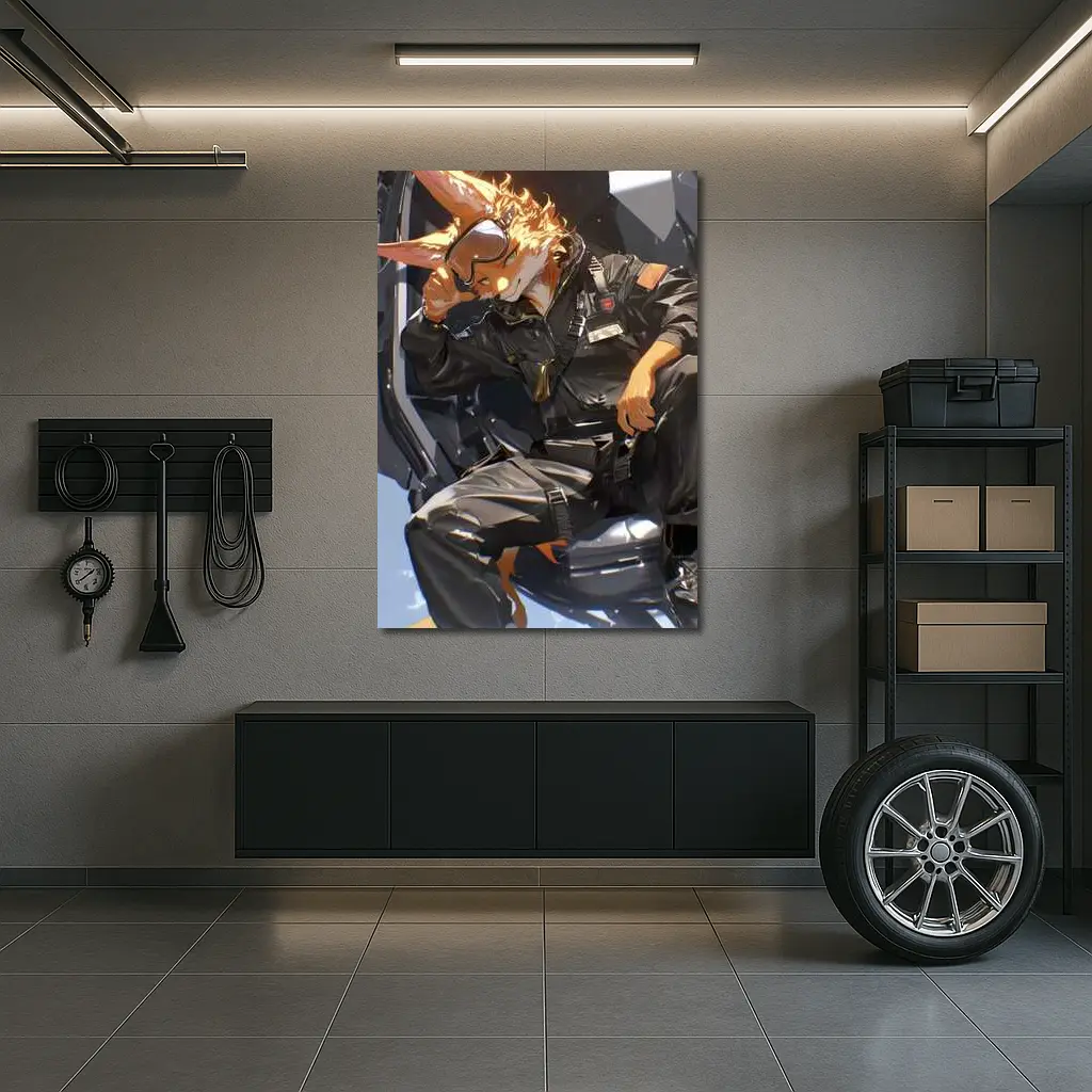 Fox Pilot Anime Art Fighter Jet – Wall Art