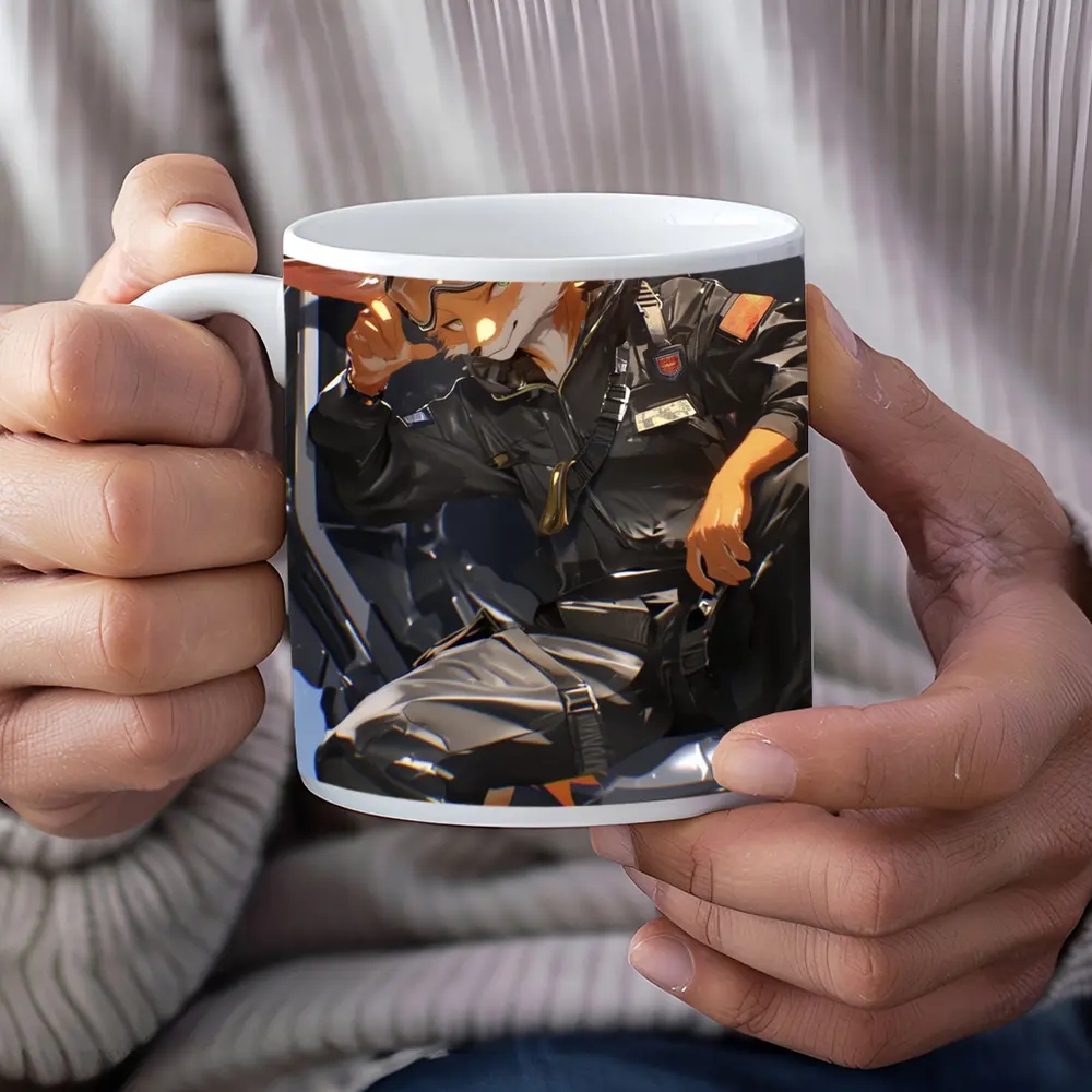 Fox Pilot Anime Art Fighter Jet – Mugs