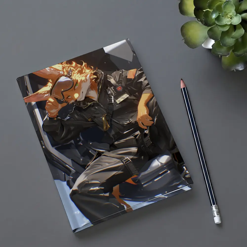 Fox Pilot Anime Art Fighter Jet – Notebooks