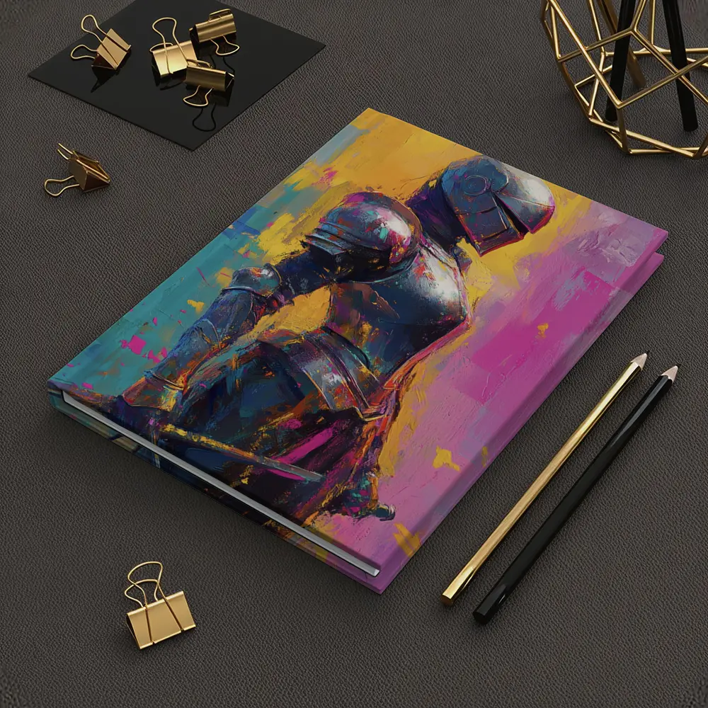 Medieval Knight Armor Colorful Painterly Background – Notebooks