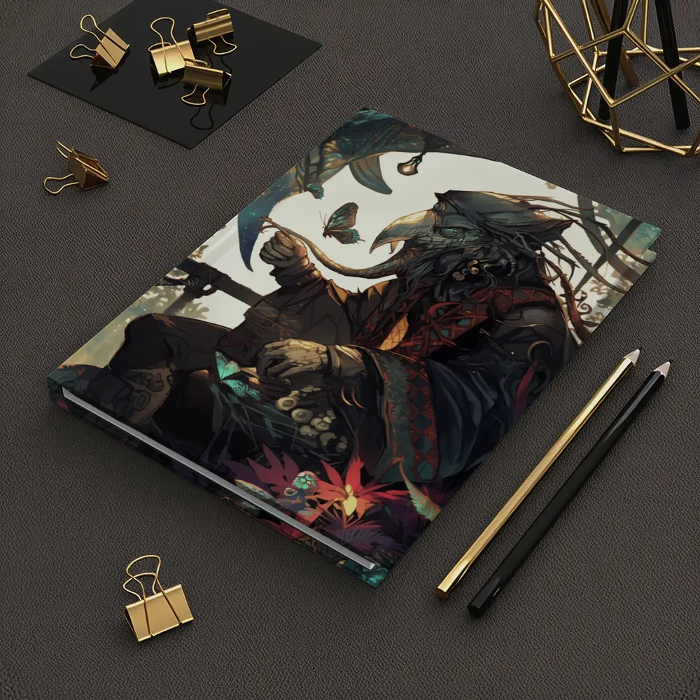 Dark Fantasy Crow Warrior With Butterflies – Notebooks