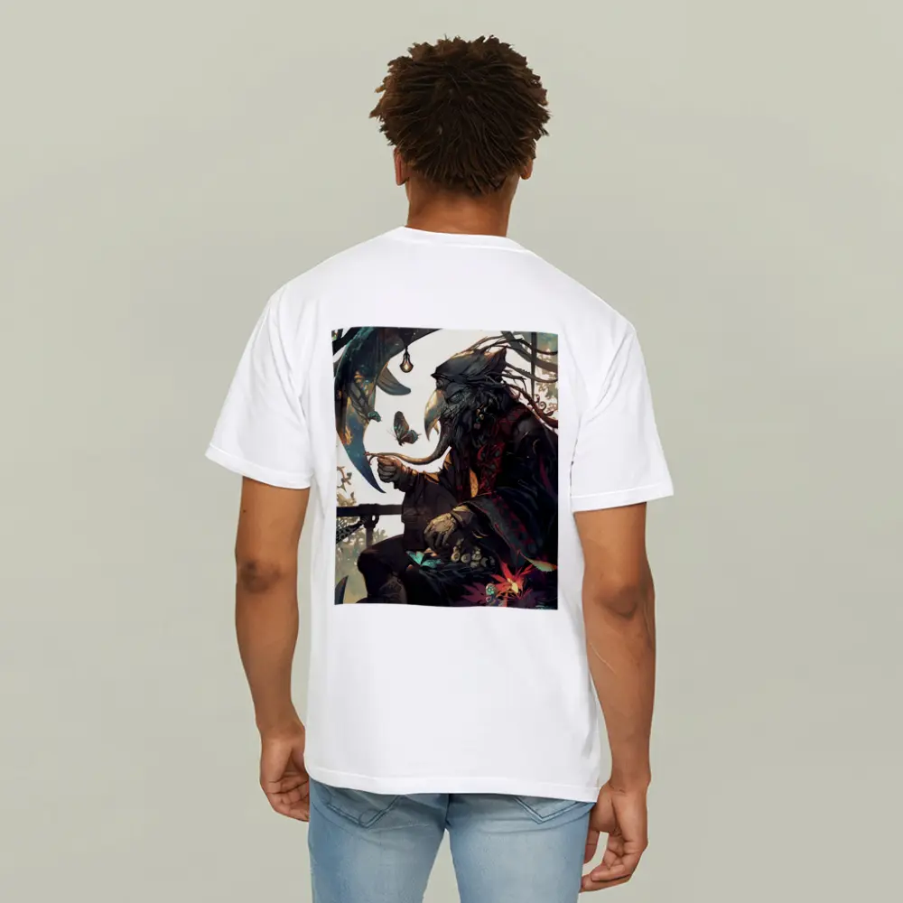 Dark Fantasy Crow Warrior With Butterflies – T-Shirts