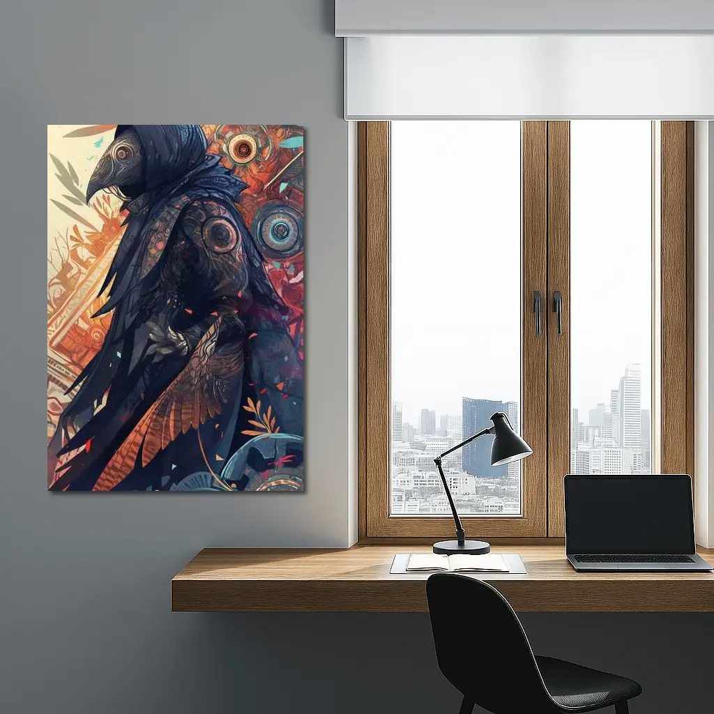 Plague Doctor Dark Fantasy Ornate Background – Wall Art