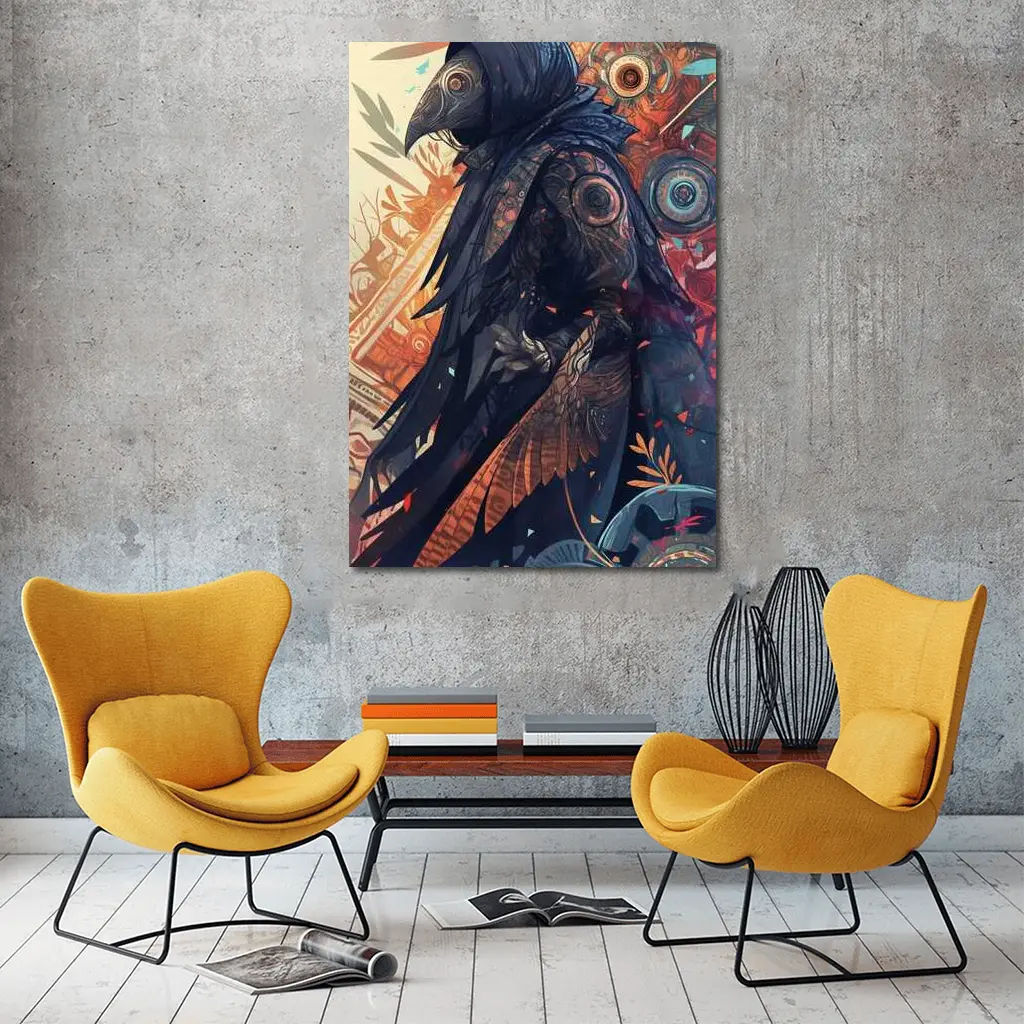 Plague Doctor Dark Fantasy Ornate Background – Wall Art