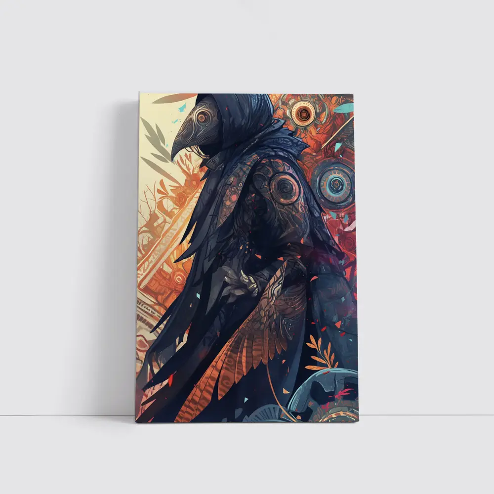 Plague Doctor Dark Fantasy Ornate Background – Wall Art