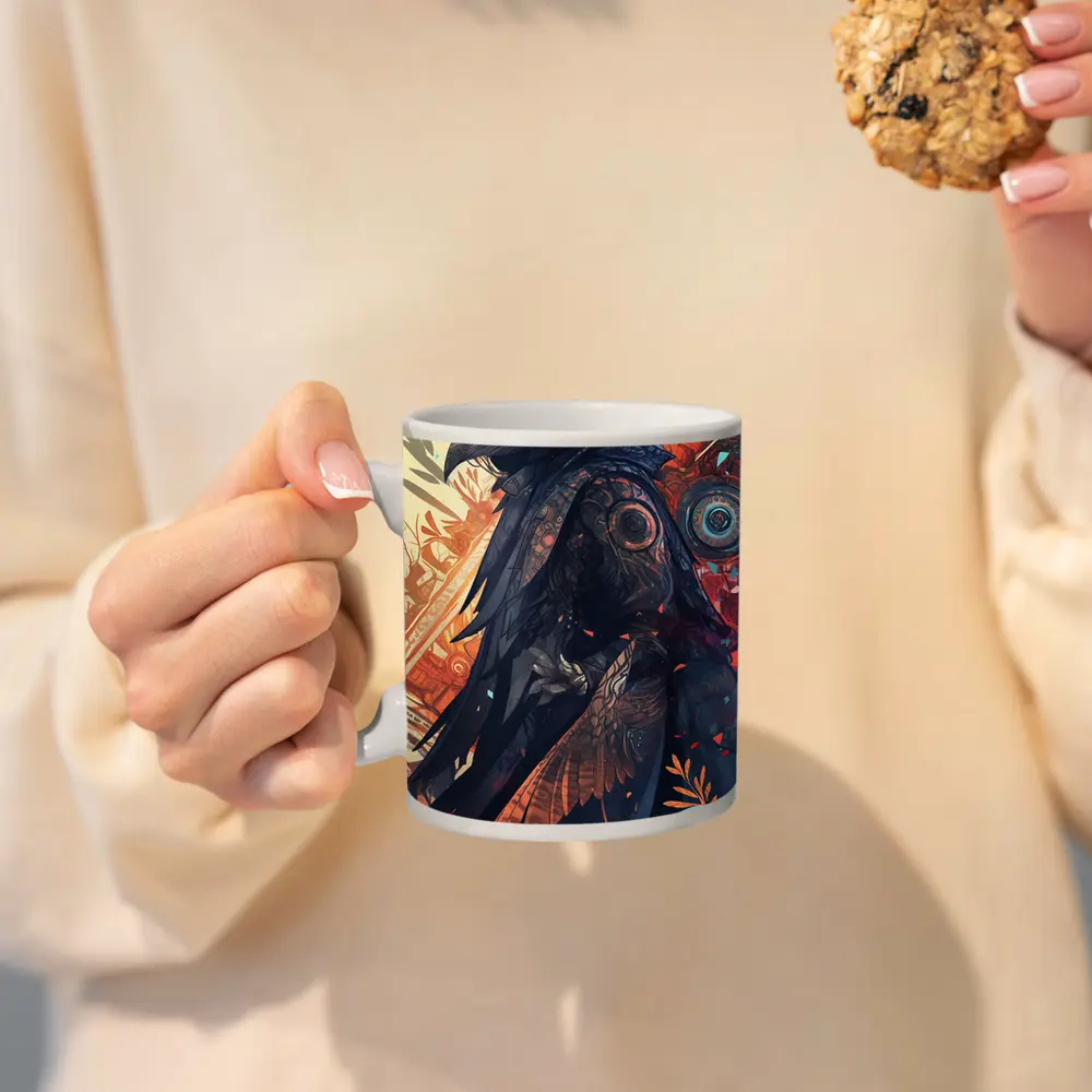 Plague Doctor Dark Fantasy Ornate Background – Mugs