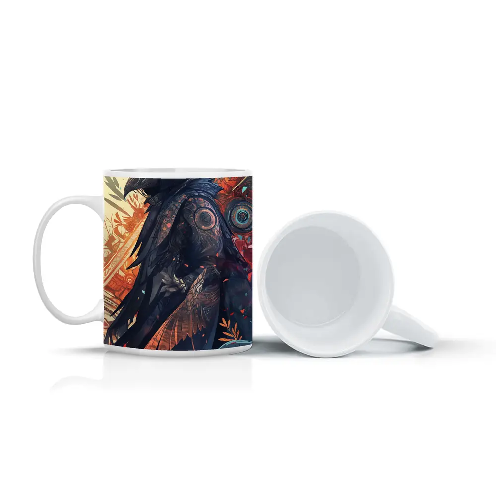 Plague Doctor Dark Fantasy Ornate Background – Mugs
