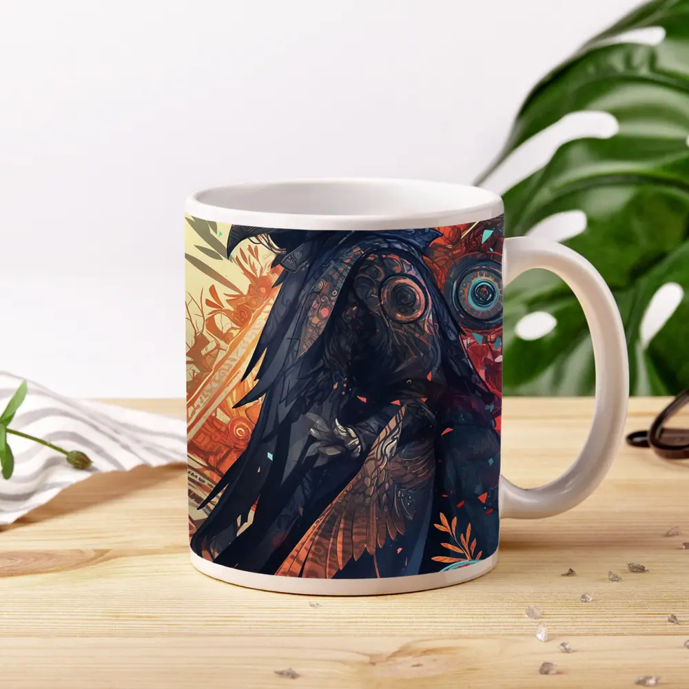 Plague Doctor Dark Fantasy Ornate Background – Mugs