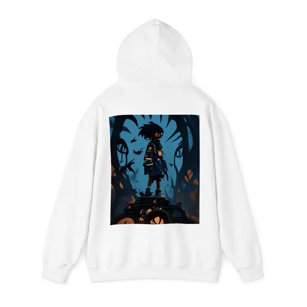 Anime Boy Standing Dark Fantasy Creature Background – Hoodies