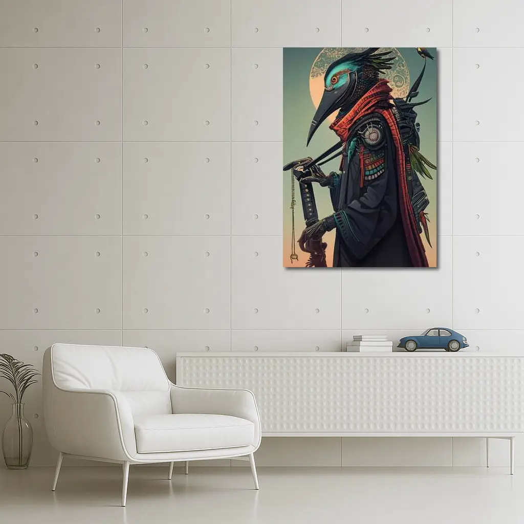 Samurai Crow Warrior Dark Fantasy Art – Wall Art