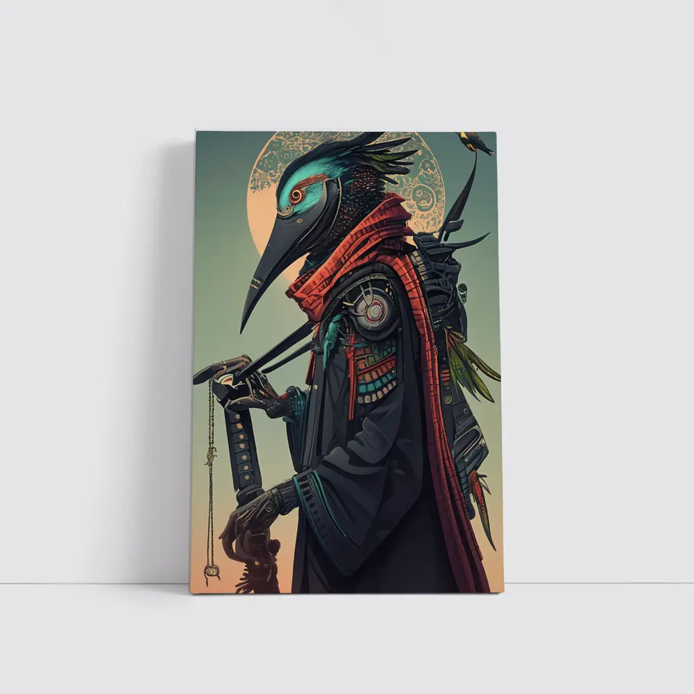 Samurai Crow Warrior Dark Fantasy Art – Wall Art