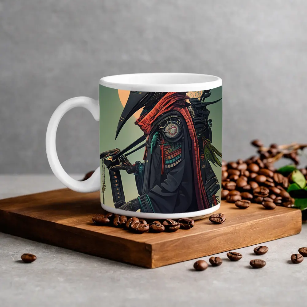 Samurai Crow Warrior Dark Fantasy Art – Mugs