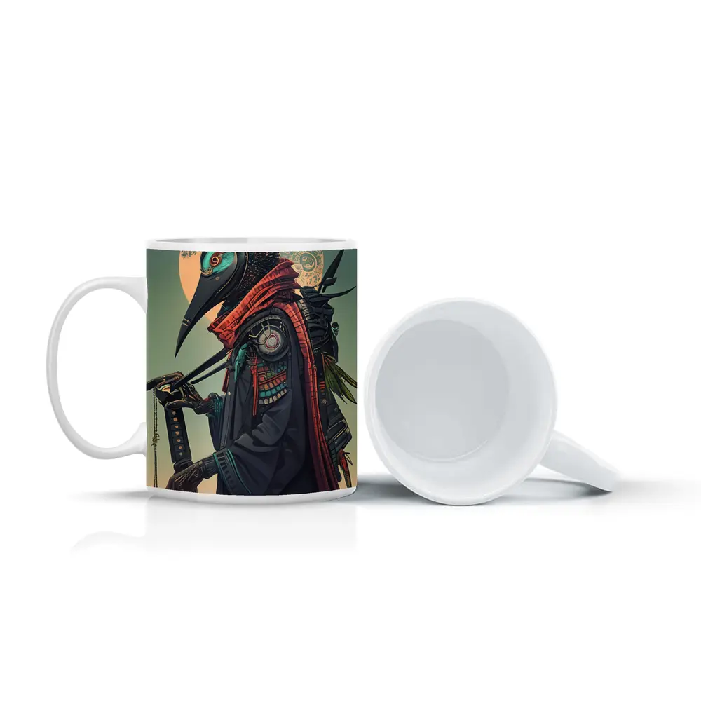 Samurai Crow Warrior Dark Fantasy Art – Mugs