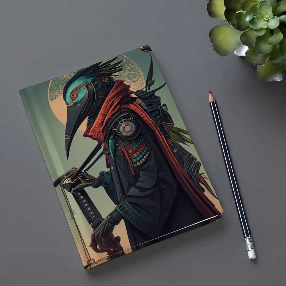 Samurai Crow Warrior Dark Fantasy Art – Notebooks