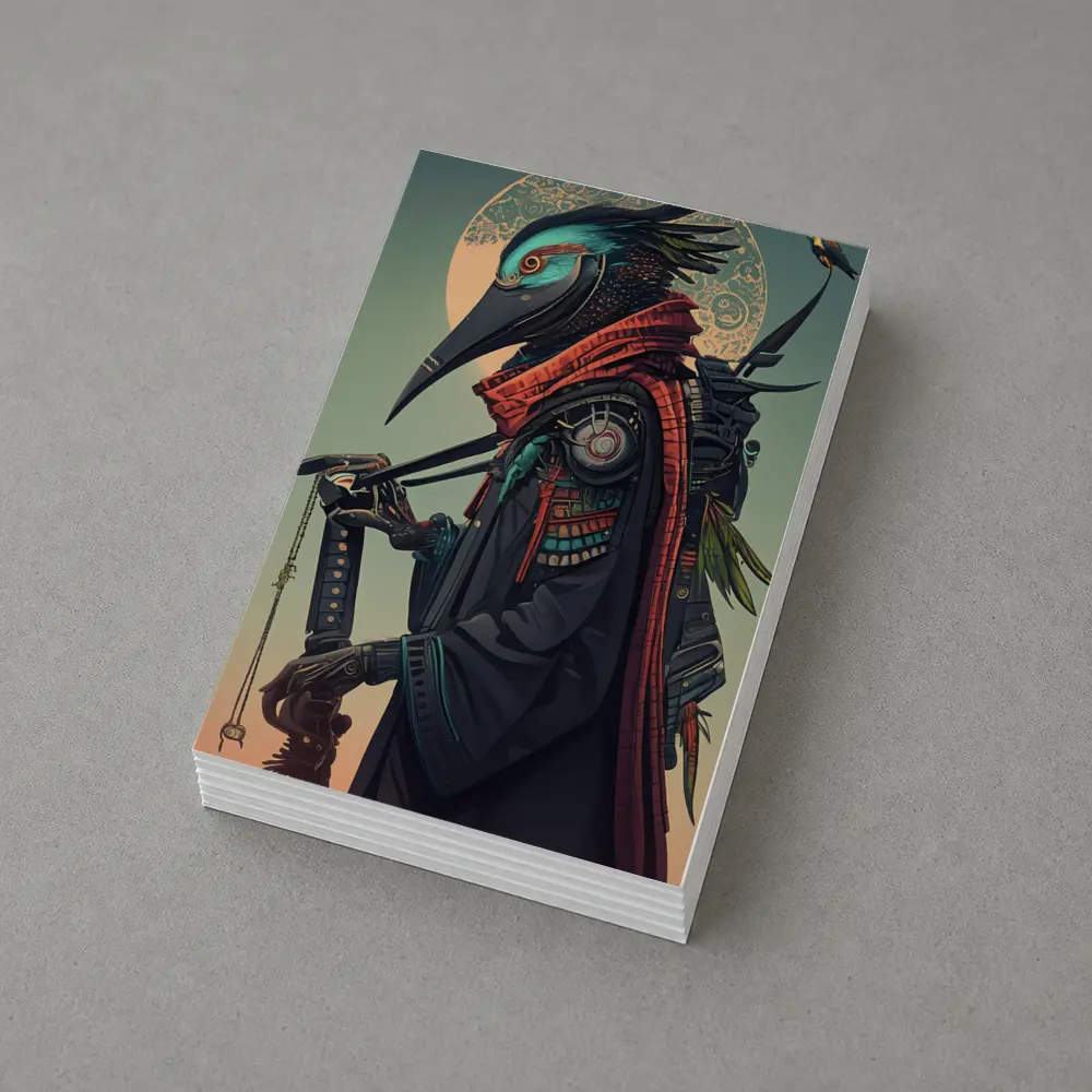 Samurai Crow Warrior Dark Fantasy Art – Postcards