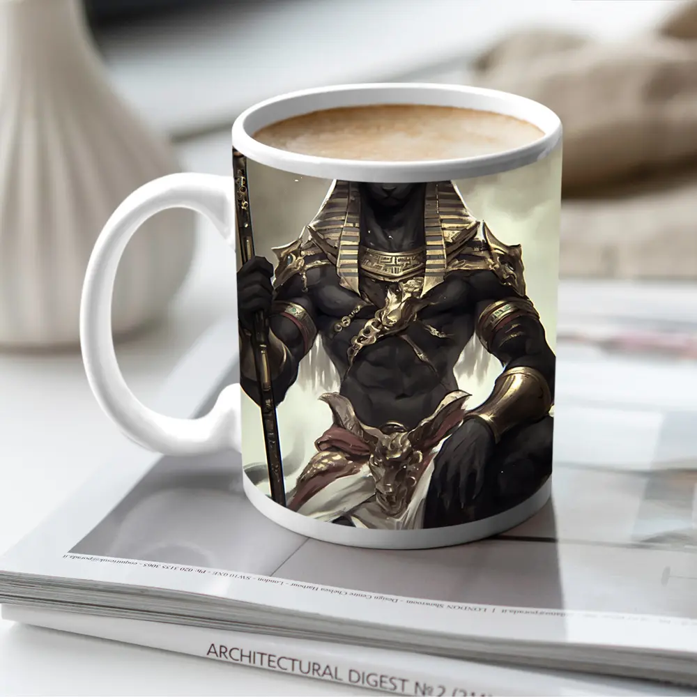 Egyptian Cat God Dark Fantasy Digital Art – Mugs