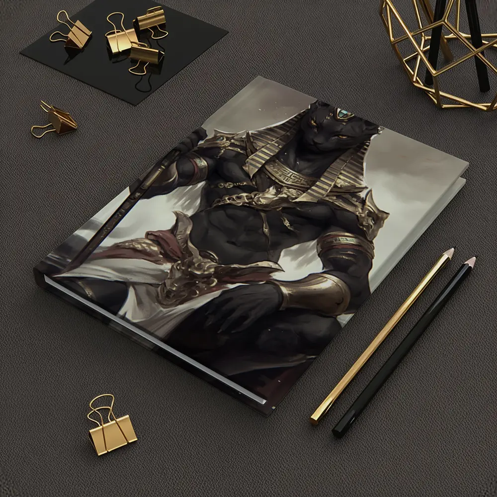 Egyptian Cat God Dark Fantasy Digital Art – Notebooks