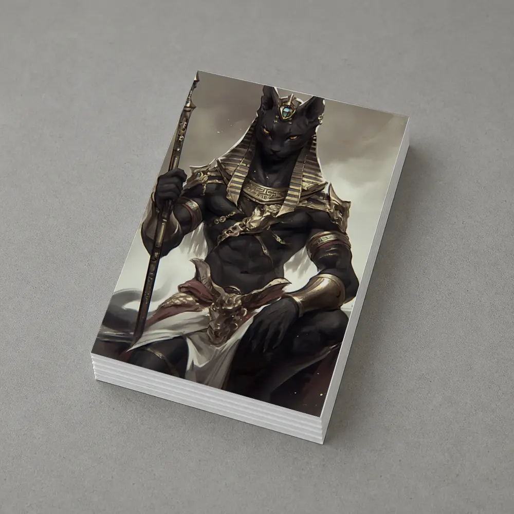Egyptian Cat God Dark Fantasy Digital Art – Postcards
