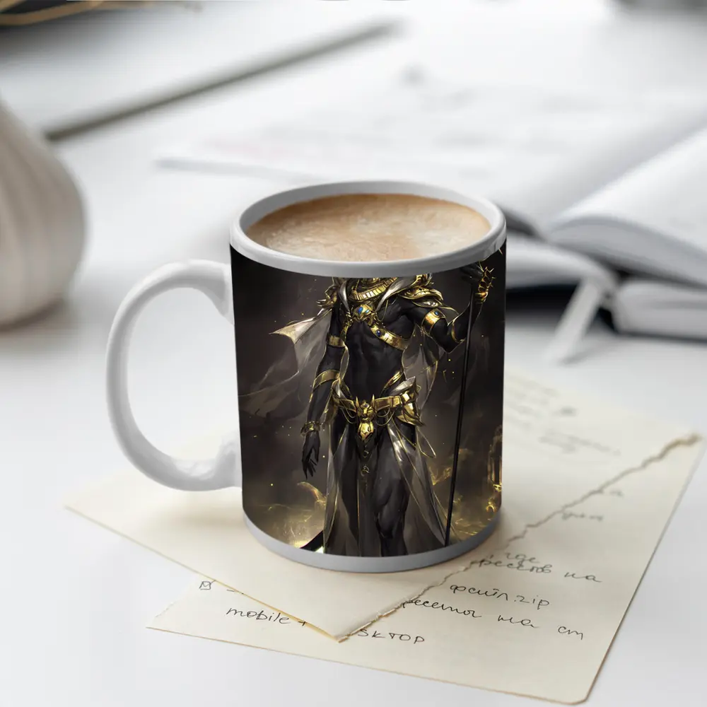 Anubis God Dark Fantasy Gold Armor – Mugs