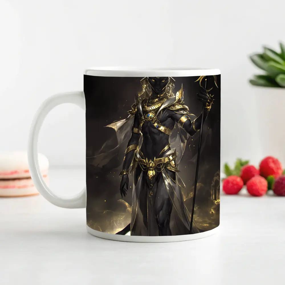 Anubis God Dark Fantasy Gold Armor – Mugs