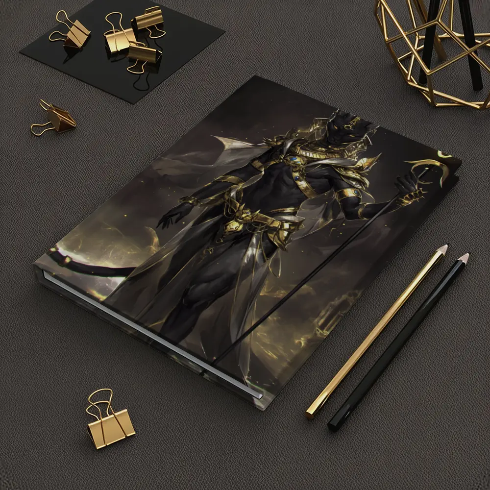 Anubis God Dark Fantasy Gold Armor – Notebooks