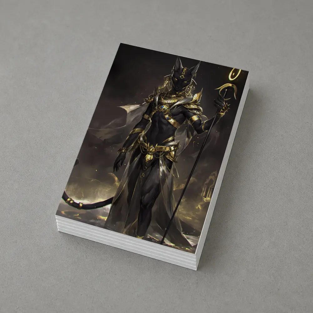 Anubis God Dark Fantasy Gold Armor – Postcards