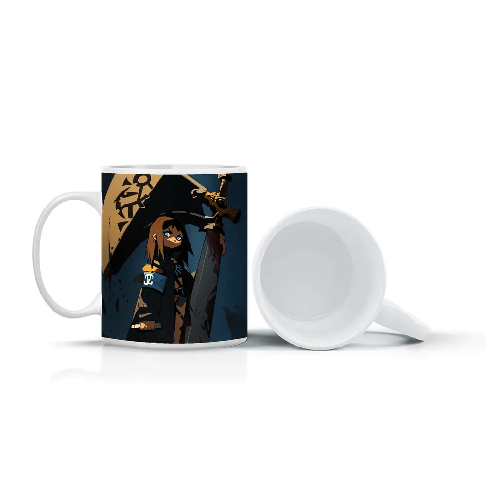 Anime Girl Dark Warrior Sword Night – Mugs