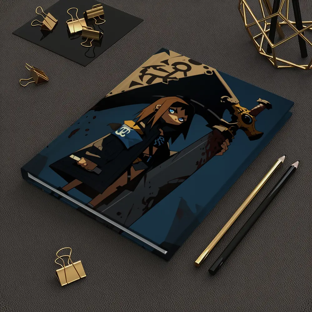 Anime Girl Dark Warrior Sword Night – Notebooks