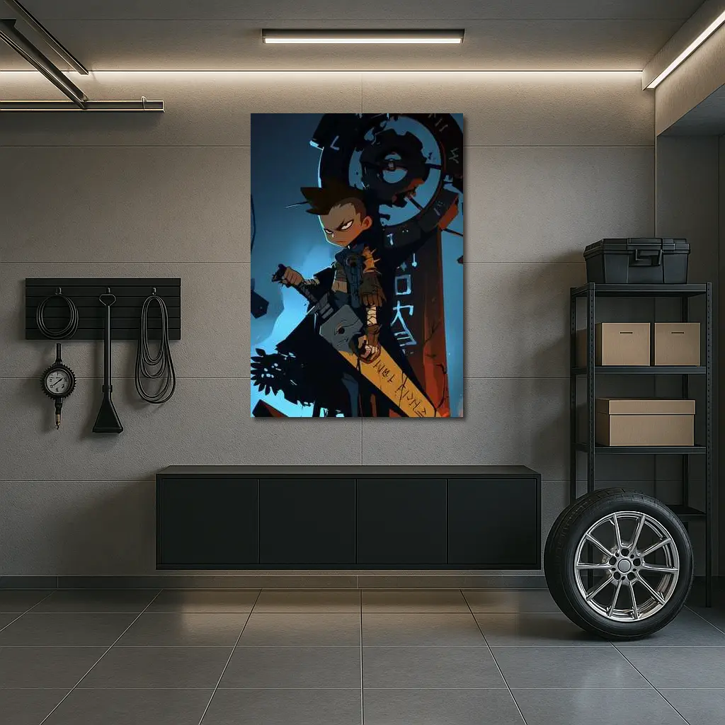 Anime Warrior Boy Dark Fantasy Art – Wall Art