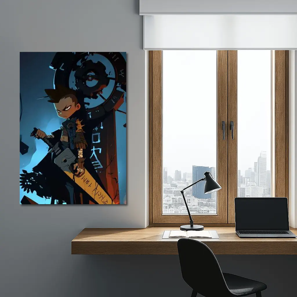 Anime Warrior Boy Dark Fantasy Art – Wall Art